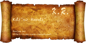 Kósz René névjegykártya